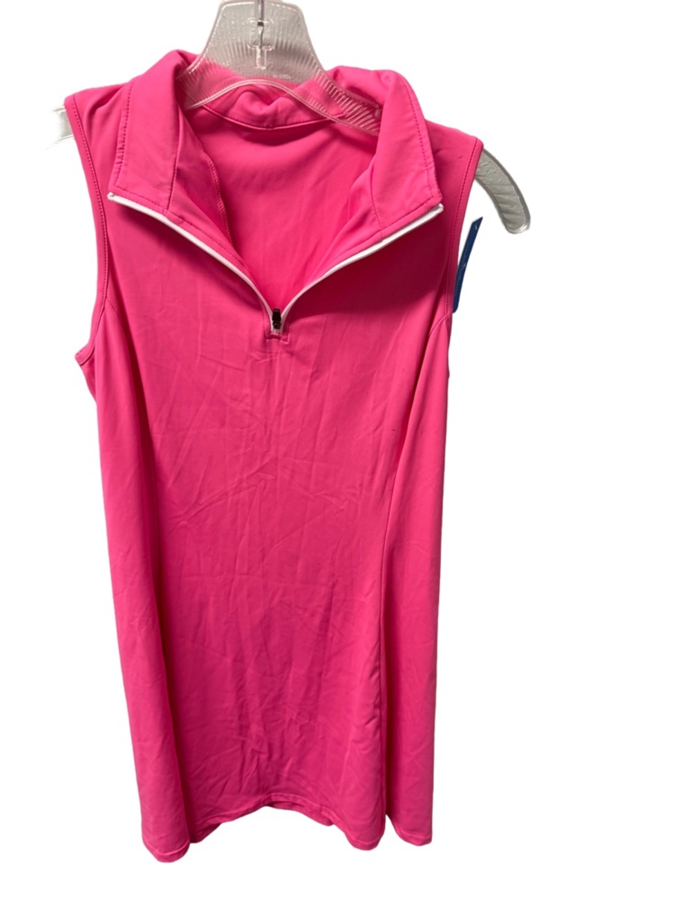 Cugoao Women's Small Sleeveless Pink Zip-Front Golf/Tennis  Dress preppy
